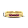 Load image into Gallery viewer, channel-set-5-stone-pink-sapphire-mens-engagement-ring-in-yellow-gold-fdm1212gsadrpi-nl-yg-hw