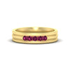 Load image into Gallery viewer, channel-set-5-stone-pink-sapphire-mens-engagement-ring-in-yellow-gold-fdm1212gsadrpi-nl-yg