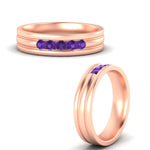 Load image into Gallery viewer, channel-set-5-stone-purple-amethyst-mens-engagement-ring-in-rose-gold-fdm1212gvitoangle3-nl-rg