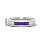 Load image into Gallery viewer, channel-set-5-stone-purple-amethyst-mens-engagement-ring-in-white-gold-fdm1212gvito-nl-wg-hw