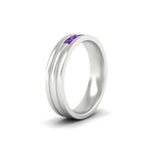 Load image into Gallery viewer, channel-set-5-stone-purple-amethyst-mens-engagement-ring-in-white-gold-fdm1212gvitoangle2-nl-wg