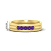 Load image into Gallery viewer, channel-set-5-stone-purple-amethyst-mens-engagement-ring-in-yellow-gold-fdm1212gvito-nl-yg-hw