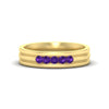 Load image into Gallery viewer, channel-set-5-stone-purple-amethyst-mens-engagement-ring-in-yellow-gold-fdm1212gvito-nl-yg