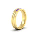 Load image into Gallery viewer, channel-set-5-stone-purple-amethyst-mens-engagement-ring-in-yellow-gold-fdm1212gvitoangle2-nl-yg