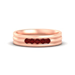Load image into Gallery viewer, channel-set-5-stone-ruby-mens-engagement-ring-in-rose-gold-fdm1212grudr-nl-rg