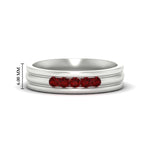 Load image into Gallery viewer, channel-set-5-stone-ruby-mens-engagement-ring-in-white-gold-fdm1212grudr-nl-wg-hw