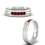 Load image into Gallery viewer, channel-set-5-stone-ruby-mens-engagement-ring-in-white-gold-fdm1212grudrangle3-nl-wg