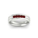 Load image into Gallery viewer, channel-set-5-stone-ruby-mens-engagement-ring-in-white-gold-fdm1212grudrangle5-nl-wg