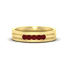 Load image into Gallery viewer, channel-set-5-stone-ruby-mens-engagement-ring-in-yellow-gold-fdm1212grudr-nl-yg