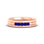 Load image into Gallery viewer, channel-set-5-stone-sapphire-mens-engagement-ring-in-rose-gold-fdm1212gsabl-nl-rg