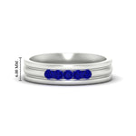 Load image into Gallery viewer, channel-set-5-stone-sapphire-mens-engagement-ring-in-white-gold-fdm1212gsabl-nl-wg-hw