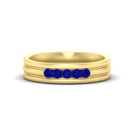 Load image into Gallery viewer, channel-set-5-stone-sapphire-mens-engagement-ring-in-yellow-gold-fdm1212gsabl-nl-yg