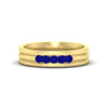 Load image into Gallery viewer, channel-set-5-stone-sapphire-mens-engagement-ring-in-yellow-gold-fdm1212gsabl-nl-yg