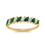 Load image into Gallery viewer, cheap-marquise-stack-diamond-band-with-emerald-in-yellow-gold-FD9726BGEMGR-NL-YG.jpg
