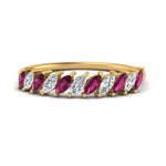 Load image into Gallery viewer, cheap-marquise-stack-diamond-band-with-pink-sapphire-in-yellow-gold-FD9726BGSADRPI-NL-YG.jpg