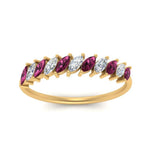 Load image into Gallery viewer, cheap-marquise-stack-diamond-band-with-pink-sapphire-in-yellow-gold-FD9726BGSADRPI-NL-YG.jpg