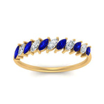 Load image into Gallery viewer, cheap-marquise-stack-diamond-band-with-sapphire-in-yellow-gold-FD9726BGSABL-NL-YG.jpg