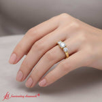 Load image into Gallery viewer, classic-cushion-cut-3-stone-engagement-ring-in-14K-yellow-gold-FD8035