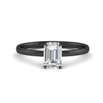 Load image into Gallery viewer, Emerald Cut 4 Prong Classic Solitaire Ring