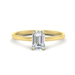 Load image into Gallery viewer, Emerald Cut 4 Prong Classic Solitaire Ring