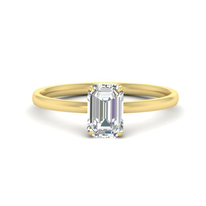 Emerald Cut 4 Prong Classic Solitaire Ring