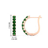 Load image into Gallery viewer, classic-emerald-huggie-hoop-earrings-in-rose-gold-FDEAR11246GEMGR-NL-RG