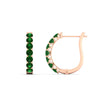 Load image into Gallery viewer, classic-emerald-huggie-hoop-earrings-in-rose-gold-FDEAR11246GEMGR-NL-RG