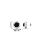 Load image into Gallery viewer, classic-halo-diamond-stud-earrings-with-black-diamond-in-white-gold-FDEAR10985ROGBLACKANGLE1-1.00CT-NL-WG