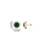 Load image into Gallery viewer, classic-halo-diamond-stud-earrings-with-emerald-in-rose-gold-FDEAR10985ROGEMGRANGLE1-1.00CT-NL-RG