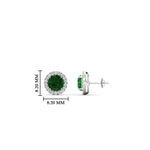 Load image into Gallery viewer, classic-halo-diamond-stud-earrings-with-emerald-in-white-gold-FDEAR10985ROGEMGRANGLE1-1.00CT-NL-WG