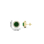 Load image into Gallery viewer, classic-halo-diamond-stud-earrings-with-emerald-in-yellow-gold-FDEAR10985ROGEMGRANGLE1-1.00CT-NL-YG