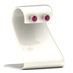Load image into Gallery viewer, classic-halo-diamond-stud-earrings-with-pink-sapphire-in-rose-gold-FDEAR10985ROGSADRPIANGLE1-1.00CT-NL-RG