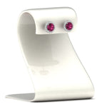 Load image into Gallery viewer, classic-halo-diamond-stud-earrings-with-pink-sapphire-in-white-gold-FDEAR10985ROGSADRPIANGLE1-1.00CT-NL-WG