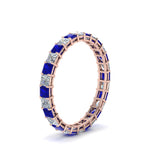 Load image into Gallery viewer, classic-princess-cut-diamond-eternity-ring-2-carat-with-sapphire-in-rose-gold-FDEWB8675PR-2.0CTGSABLANGLE2-NL-RG