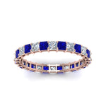 Load image into Gallery viewer, classic-princess-cut-diamond-eternity-ring-2-carat-with-sapphire-in-rose-gold-FDEWB8675PR-2.0CTGSABLANGLE5-NL-RG