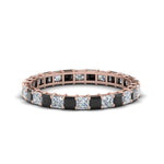 Load image into Gallery viewer, classic-princess-cut-eternity-ring-2-carat-with-black-diamond-in-rose-gold-FDEWB8675PR-2.0CTGBLACK-NL-RG