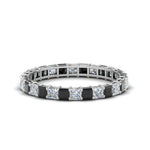 Load image into Gallery viewer, classic-princess-cut-eternity-ring-2-carat-with-black-diamond-in-white-gold-FDEWB8675PR-2.0CTGBLACK-NL-WG