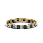 Load image into Gallery viewer, classic-princess-cut-eternity-ring-2-carat-with-black-diamond-in-yellow-gold-FDEWB8675PR-2.0CTGBLACK-NL-YG