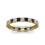 Load image into Gallery viewer, classic-princess-cut-eternity-ring-2-carat-with-black-diamond-in-yellow-gold-FDEWB8675PR-2.0CTGBLACKANGLE5-NL-YG