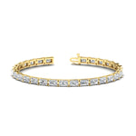 Load image into Gallery viewer, classic-radiant-cut-tennis-bracelet-in-yellow-gold-fdbrc10220raangle2-10-00ct-nl-yg