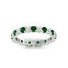 Load image into Gallery viewer, classic-round-cut-diamond-and-emerald-1.30-carat-bezel-set-eternity-wedding-band-in-white-gold-FD8072ROBGEMGRANGLE5-1.30CT-NL-WG?v=1751956565