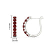 Load image into Gallery viewer, classic-ruby-huggie-hoop-earrings-in-white-gold-FDEAR11246GRUDR-NL-WG