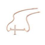 Load image into Gallery viewer, classic-sideways-cross-diamond-necklace-in-FDPD11267-NL-RG