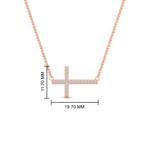 Load image into Gallery viewer, classic-sideways-cross-diamond-necklace-in-FDPD11267-NL-RG