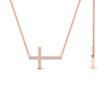 Load image into Gallery viewer, classic-sideways-cross-diamond-necklace-in-FDPD11267-NL-RG