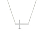 Load image into Gallery viewer, classic-sideways-cross-diamond-necklace-in-FDPD11267-NL-WG
