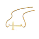 Load image into Gallery viewer, classic-sideways-cross-diamond-necklace-in-FDPD11267-NL-YG