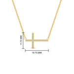Load image into Gallery viewer, classic-sideways-cross-diamond-necklace-in-FDPD11267-NL-YG
