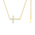 Load image into Gallery viewer, classic-sideways-cross-diamond-necklace-in-FDPD11267-NL-YG