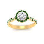 Load image into Gallery viewer, classic-vine-halo-round-emerald-engagement-ring-in-yellow-gold-FD9126RORGEMGRANGLE5-NL-YG?v=1757924865